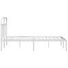 vidaXL Bettgestell mit Kopfteil Metall Wei&szlig; 150x200 cm