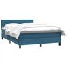 vidaXL Boxspringbett mit Matratze Dunkelblau 140x220 cm Samt
