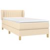 vidaXL Boxspringbett mit Matratze Creme 100x200 cm Stoff