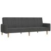 vidaXL Schlafsofa 2-Sitzer mit Fu&szlig;hocker Dunkelgrau Stoff