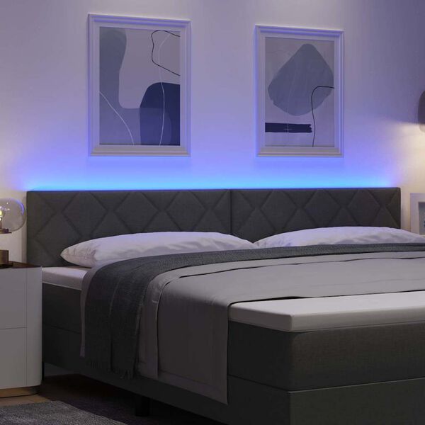 vidaXL Kopfteil Grau 200 cm Stoff