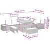 vidaXL Garten-Sofa-Set mit Kissen mit Speicher Schwarz Poly Rattan
