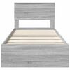 vidaXL Bettrahmen Graue Sonoma und Silber 75 x 190 cm Holzwerkstoff