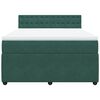vidaXL Boxspringbett mit Matratze Dunkelgr&uuml;n 140x190 cm Samt