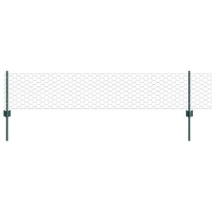vidaXL Sechseckzaun mit Pfosten 10 x 0,4 m PVC-beschichteter Stahl