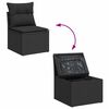 vidaXL Gartensofa-set mit Kissen 5 pcs Schwarz Poly-Rattan