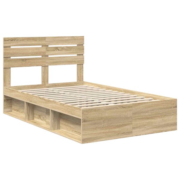 vidaXL Bettrahmen Sonoma 120 x 190 cm Massives Kiefernholz