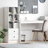 vidaXL Schreibtisch mit Schubladen 2 pcs Wei&szlig;