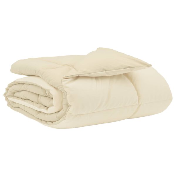 vidaXL Ganzjahresbettdecke Gepolstert Creme 140 x 220 cm Mikrofaser