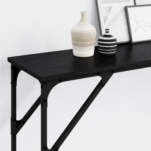 vidaXL Konsolentisch Schwarz Eichen-Optik 200 x 29 x 75 cm