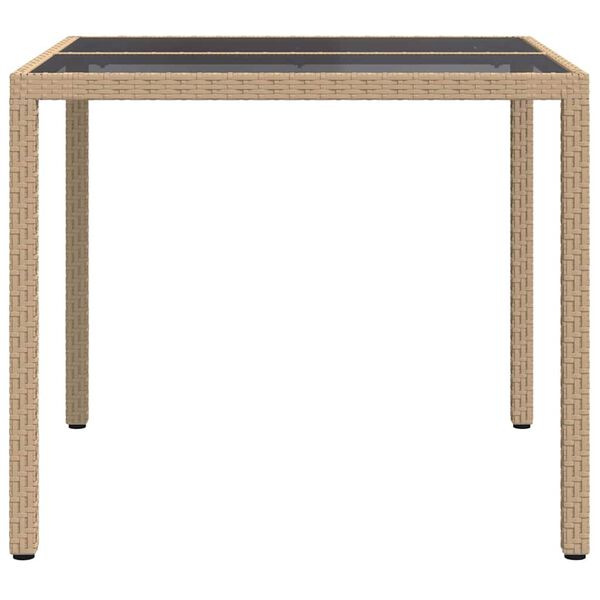 vidaXL Gartentisch Beige 90 x 90 x 75 cm Poly-Rattan