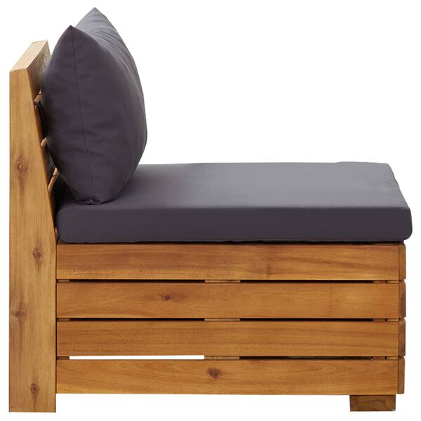 vidaXL Modular-Mittelsofa 1 Stk. mit Auflagen Massivholz Akazie