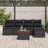vidaXL Gartensofa-set mit Kissen 6 pcs Schwarz Poly-Rattan