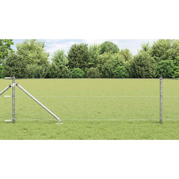 vidaXL Zaunpfosten Silber 10 x 0,6 m (25 mm Maschen) Stahl