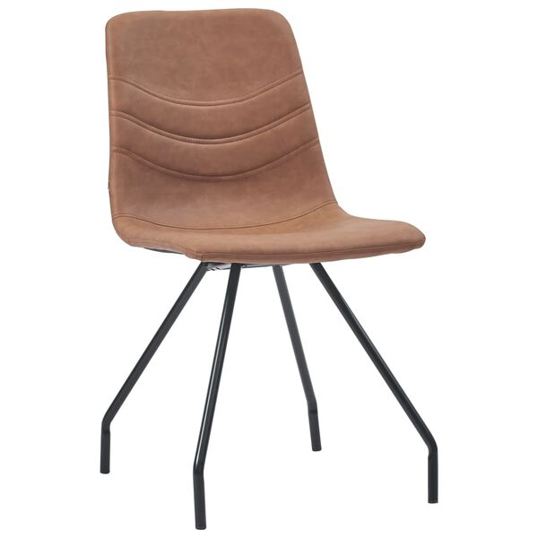 vidaXL Esszimmerst&uuml;hle 4 Stk. Braun Kunstleder