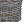 vidaXL Blumentopf Korb mit Speicher 2 pcs Grau Kubu Rattan