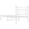 vidaXL Bettgestell mit Kopfteil Metall Wei&szlig; 80x200 cm