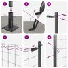 vidaXL Zaun mit Pfosten Grau 0,4 x 25 m Stahl und PVC