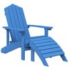 vidaXL Adirondack-Gartenstuhl mit Fu&szlig;teil HDPE Aquablau