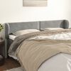 vidaXL Kopfteil mit Ohren Hellgrau 183x23x78/88 cm Samt