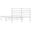 vidaXL Bettgestell mit Kopfteil Metall Wei&szlig; 140x190 cm