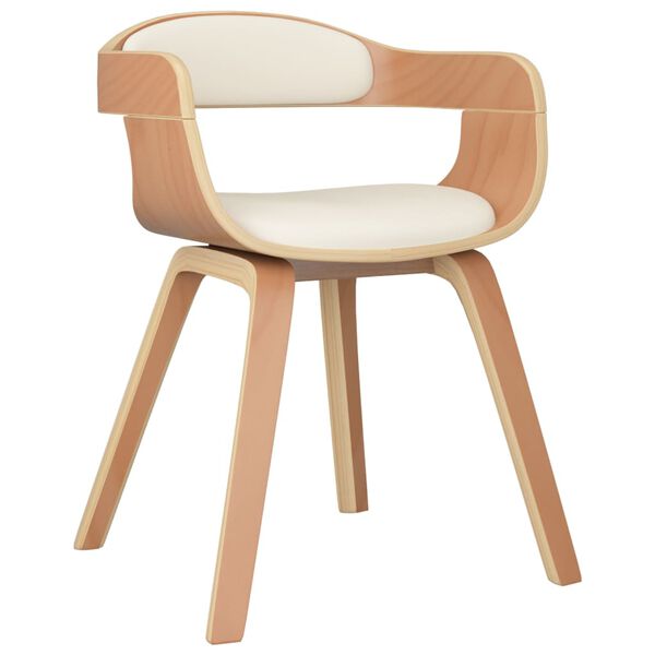 vidaXL Esszimmerst&uuml;hle 6 Stk. Creme Bugholz und Kunstleder