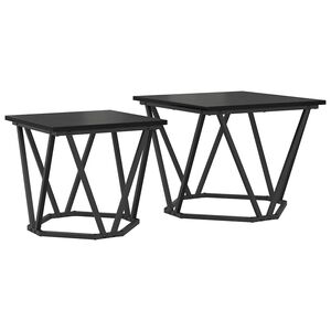 vidaXL Beistelltisch-Set 2 Stk. Schwarz Eichen-Optik 50 x 50 x 40 cm