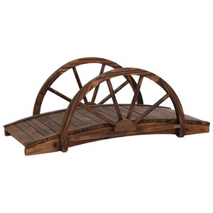 vidaXL Gartenbr&uuml;cke mit Rad-Design 99x50x38 cm Massivholz Tanne