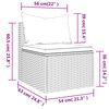 vidaXL 4-tlg. Garten-Sofagarnitur mit Kissen Schwarz Poly Rattan