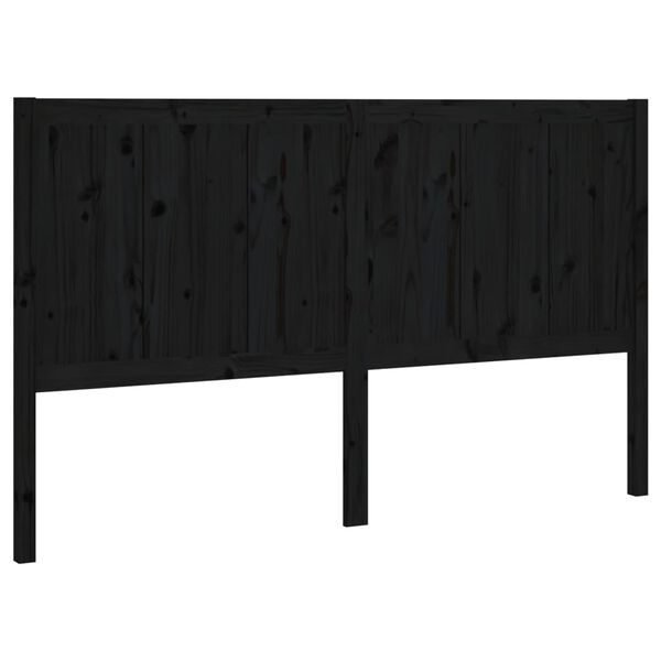 vidaXL Kopfteil Schwarz 125,5x4x100 cm Massivholz Kiefer