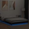 vidaXL Bettgestell mit LED Schwarz 120x200 cm Holzwerkstoff
