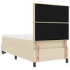 vidaXL Boxspringbett mit Matratze mit Kopfteil Creme 90 x 200 cm Stoff
