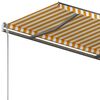 vidaXL Standmarkise Manuell Einziehbar 350x250 cm Gelb/Wei&szlig;