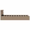 vidaXL Bett mit Bettkasten LED Cappuccino-Braun Kunstleder 100x200 cm