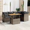 vidaXL 6-tlg. Garten-Sofagarnitur mit Kissen Grau Poly Rattan