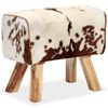 vidaXL Hocker Echtes Ziegenleder Braun 60 x 30 x 50 cm