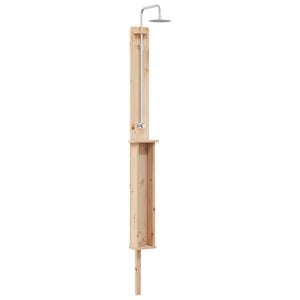 vidaXL Gartendusche 246 cm Massivholz Kiefer und Edelstahl Natur