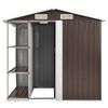 vidaXL Gartenhaus mit Regal Braun 205x130x183 cm Eisen