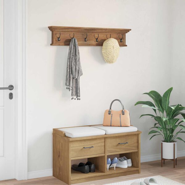 vidaXL Wand Montierter Kleiderst&auml;nder Natur 100 x 10 x 20 cm