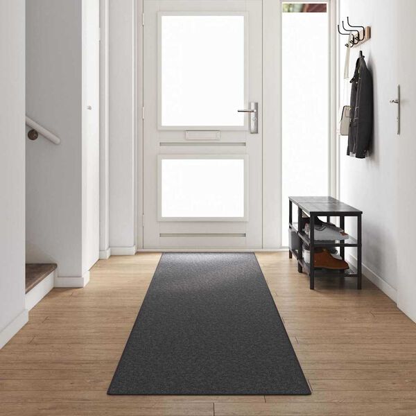 vidaXL Teppichl&auml;ufer Dunkelgrau 80 x 500 cm 100% Polypropylen