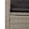 vidaXL 9-tlg. Garten-Essgruppe mit Kissen Hellgrau Poly Rattan