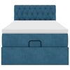 vidaXL Ottoman-Bett mit Matratze Dunkelblau 100x200 cm Samt