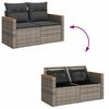 vidaXL 11-tlg. Garten-Sofagarnitur mit Kissen Grau Poly Rattan Akazie