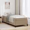 vidaXL Bettrahmen mit Matratze Cappuccino 100 x 200 cm Stoff