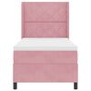 vidaXL Boxspringbett mit Matratze mit LED Rosa 90 x 190 cm Samt