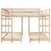 vidaXL Dreifach Etagenbettrahmen Natur 80 / 200 x 200 cm