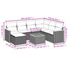 vidaXL 8-tlg. Garten-Sofagarnitur mit Kissen Beige Poly Rattan