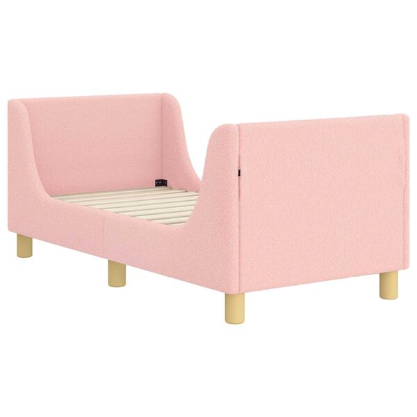 vidaXL Kinderbettgestell mit Kopfteil Rosa 70 x 140 cm Schafstoff