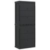 vidaXL Gartenschrank Grau und Schwarz 65x37x165 cm PP