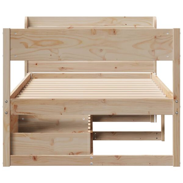 vidaXL Massivholzbett ohne Matratze 75x190 cm Kiefernholz